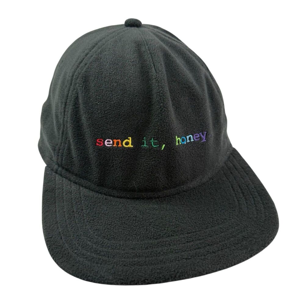 Ski Like A Girl SEND IT, HONEY Fleece 5 Panel Hat Cap Adjustable One Size